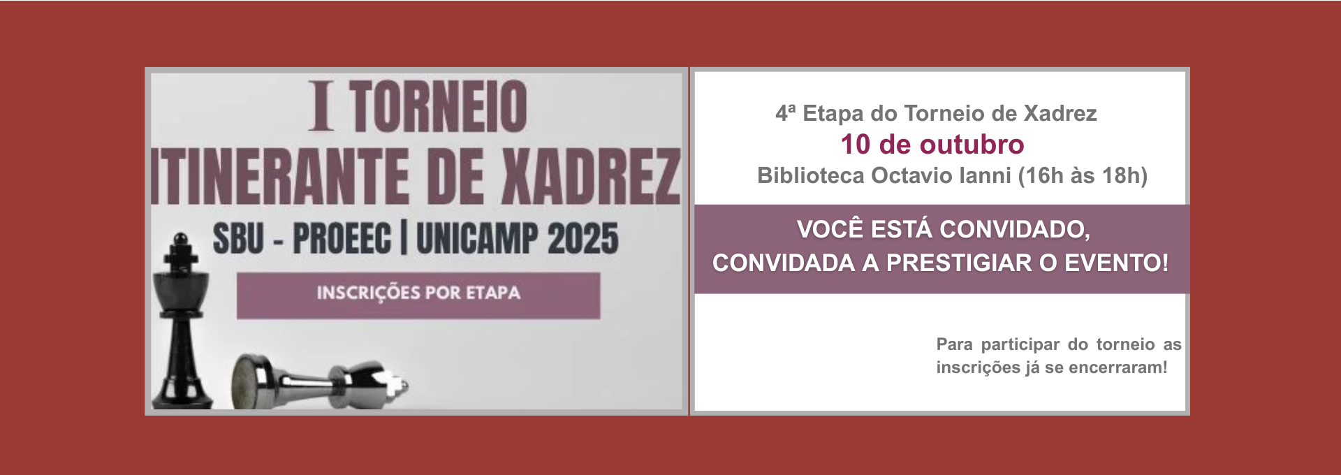 4ª Etapa do Torneio de Xadrez